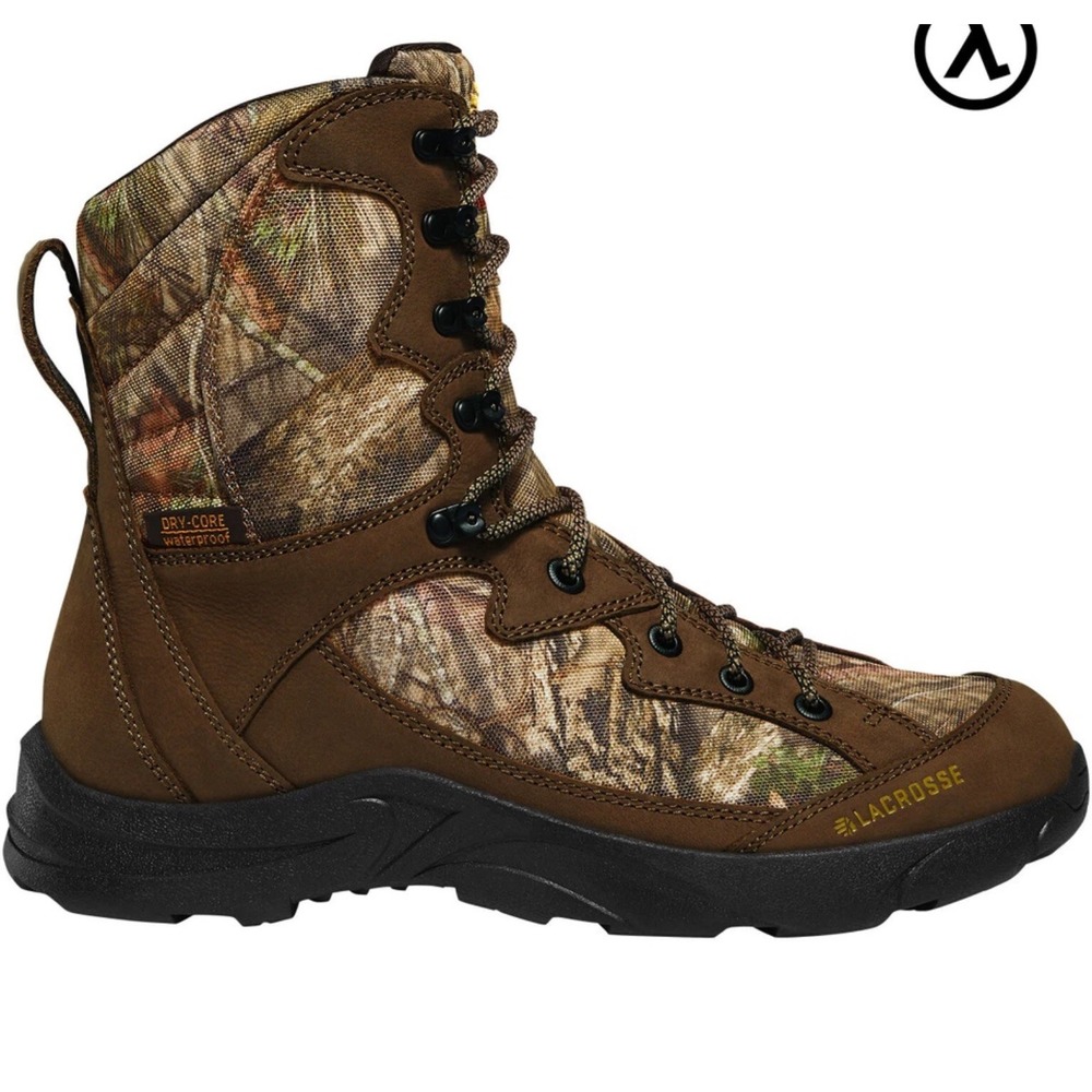 LACROSSE CLEAR SHOT 8" MOSSY OAK BREAK-UP INSULATED 400G HUNT BOOTS Sz 11.5 Wide